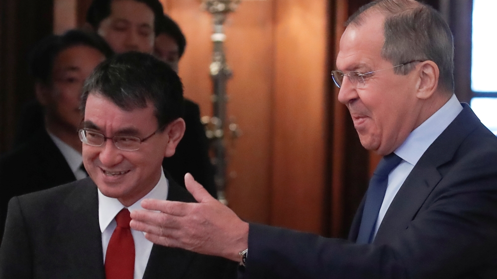 Lavrov and Kono met in Moscow last week [Maxim Shemetov/Reuters]