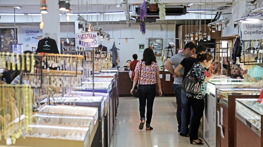 Markets like Yerevan's World of Gold employ hundreds of Syrian Armenian jewellers [Dorian Geiger/Al Jazeera]
