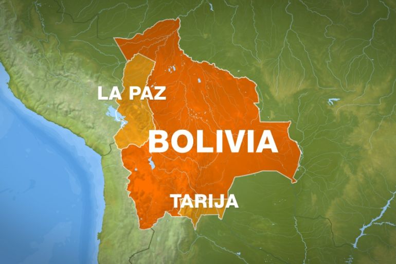 Bolivia map, La Paz, Tarija