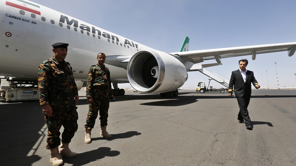 An airline controlled by the already-sanctioned Mahan Air is also being sanctioned. [Yahya Arhab/EPA]