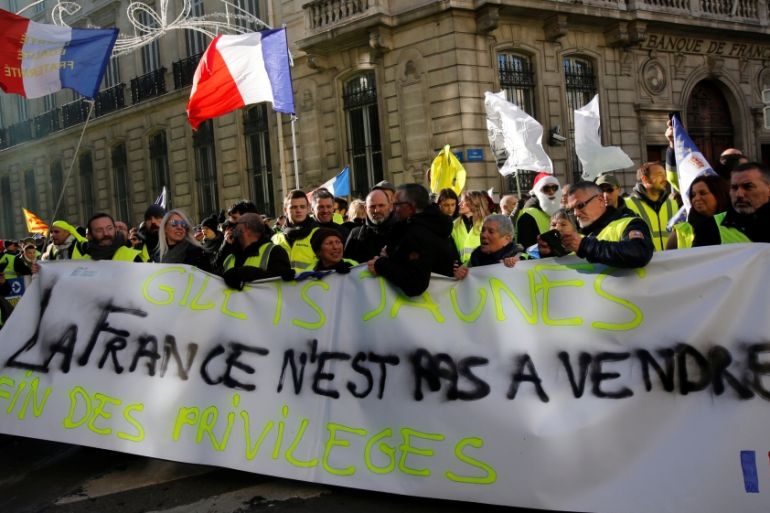 Protesters wearing yellow vests take part in a demonstration of the "yellow vests" movement in Marseille, France, January 5, 2019