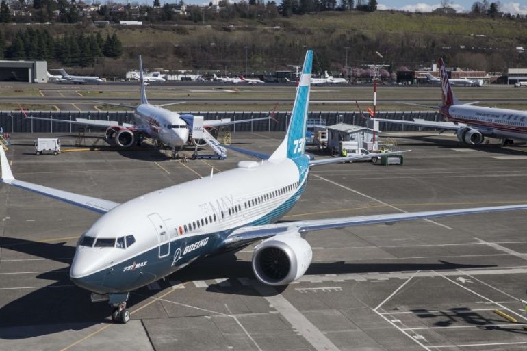 Latest Version Of Boeing''s 737 MAX, The 737 Max 7 Is Tested During First Flight