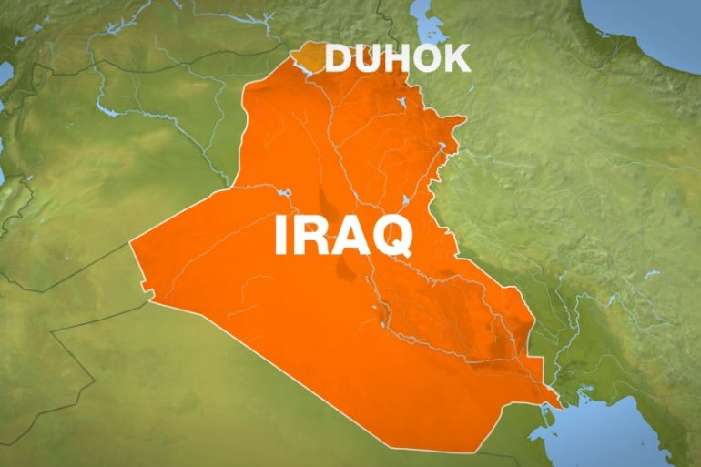 Map of Duhok in northern Iraq
