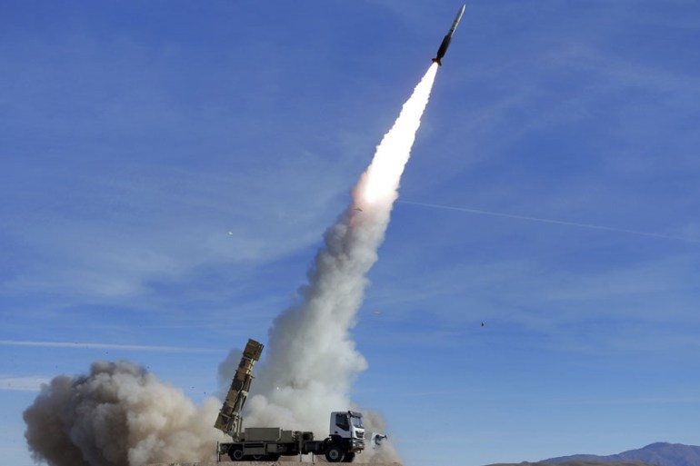 Sayyad 2 missile is fired by the Talash air defense system during drills in an undisclosed location in Irani