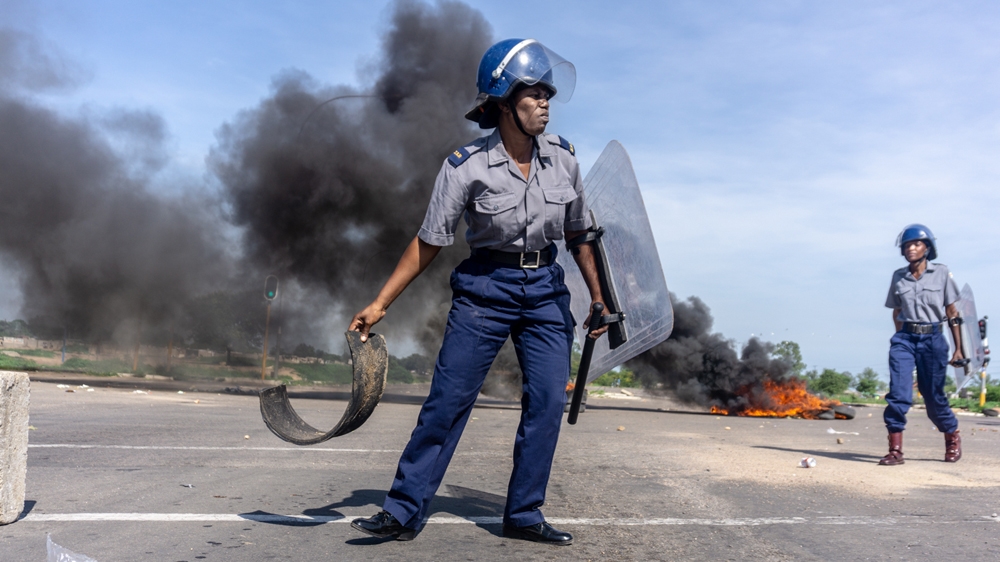 Protests erupted on Saturday after fuel price was raised 150 percent [Tendai Marima/Al Jazeera]