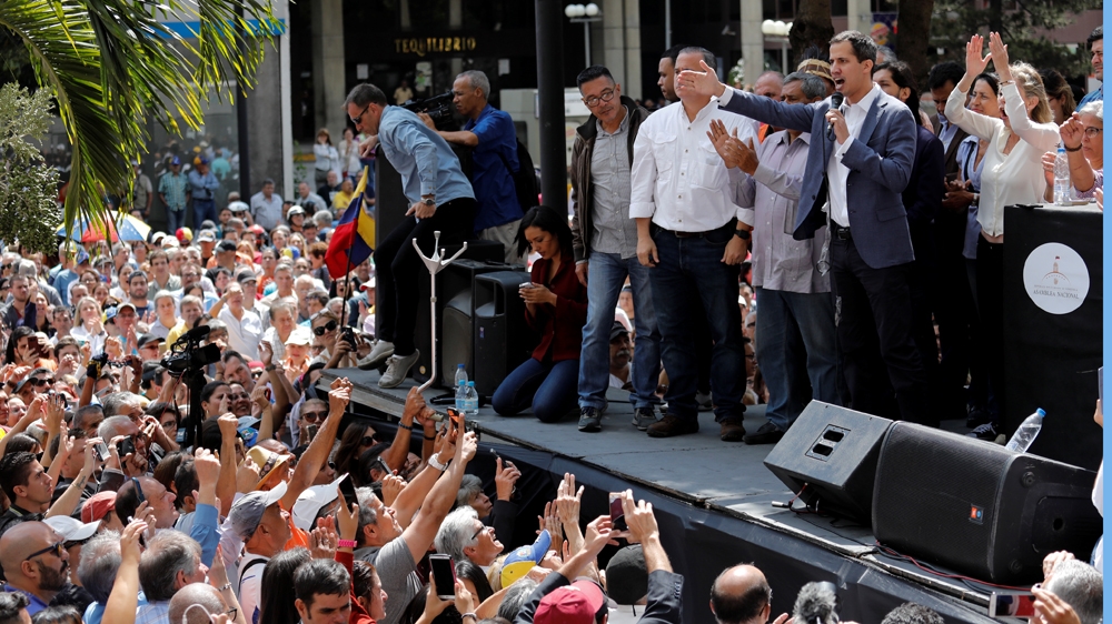 The head of Venezuela's opposition-run congress, Juan Guaido, said he is prepared to step into the presidency temporarily to replace Maduro [Manaure Quintero/Reuters]