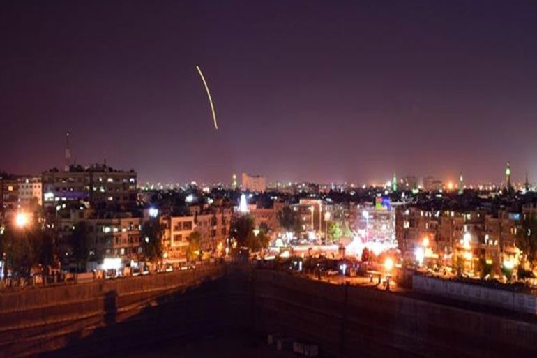 Israeli missile over Damascus