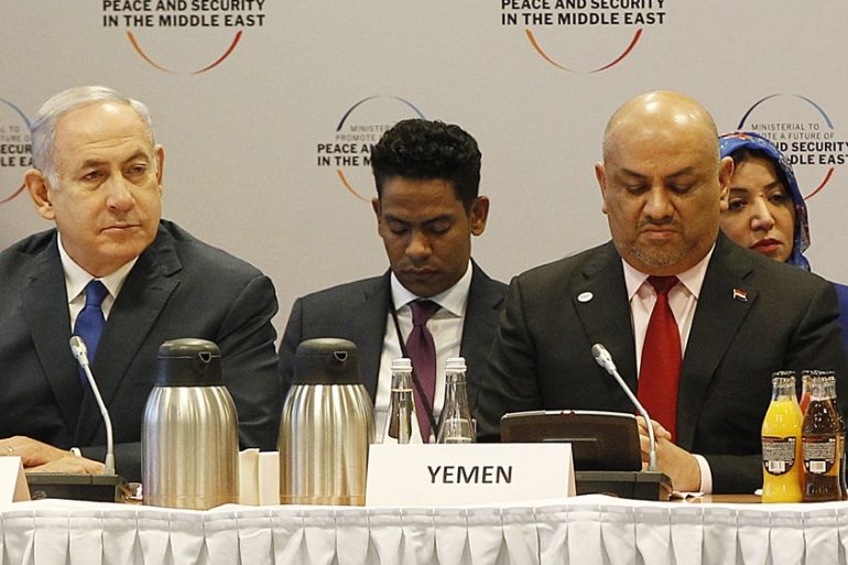 Yemen''s FM Khaled al-Yamani and Israeli PM Benjamin Netanyahu