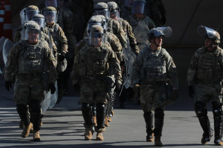 Troops on US border - file from California