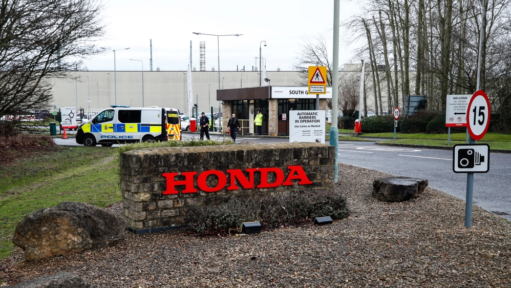 Honda makes its popular Civic model at the factory in Swindon with an output of 150,000 cars a year [Eddie Keogh/ Reuters]
