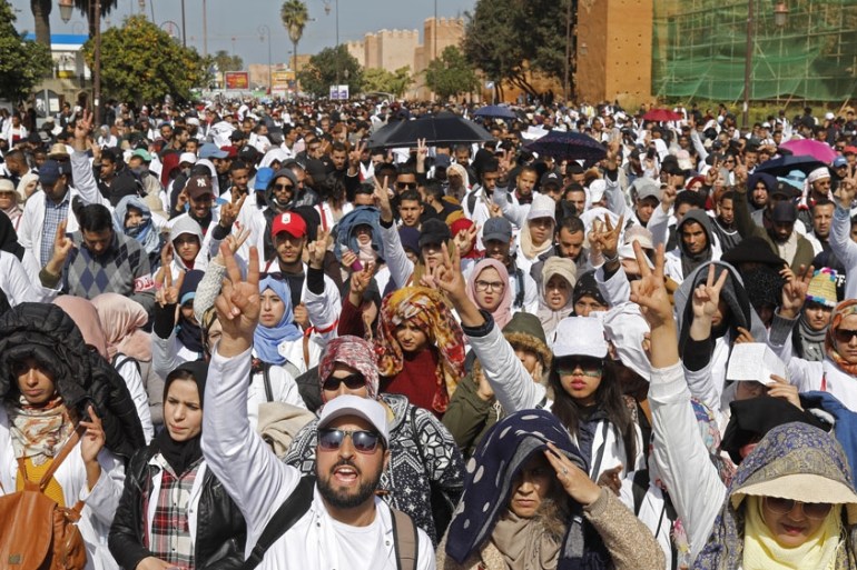 Morocco teachers'' demonstration