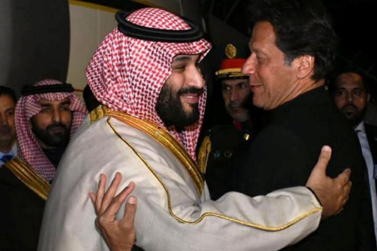 Pakistan PM Imran Khan with Saudi Crown Prince MBS