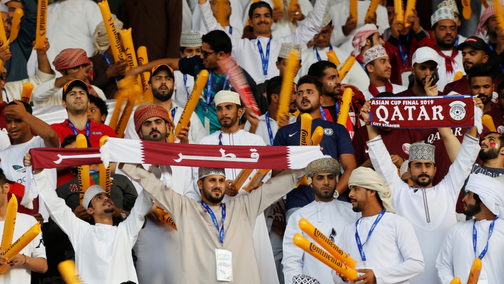 Qatar fans before the kick-off [Thaier Al-Sudani/Reuters]