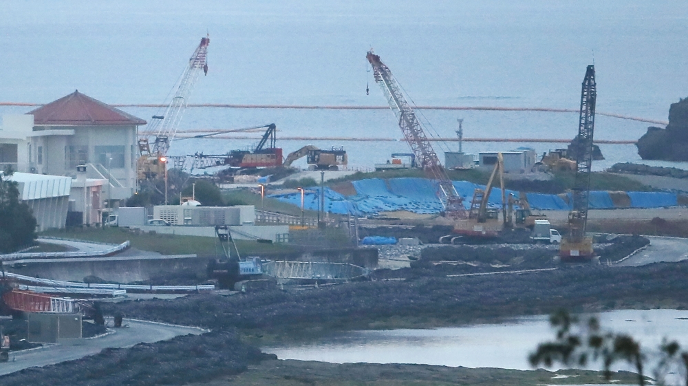 This picture shows the relocation site of the US airfield in Nago, Okinawa [Jiji Press/AFP]