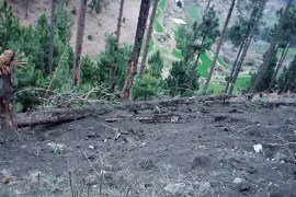 This handout photograph released by Pakistan''s Inter Services Public Relations (ISPR) on February 26, 2019 shows a view of damage caused to trees in the hilly terrain after the Indian air force droppe