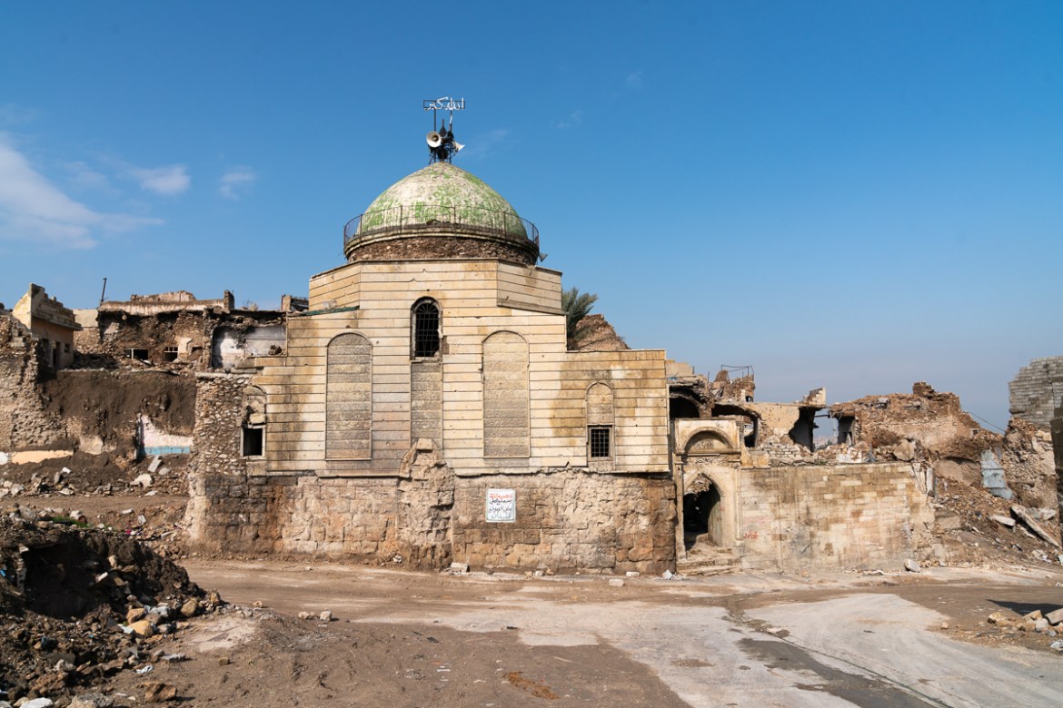 Al Musafi Mosque is one of the few places of worship that have survived the airstrikes. [Emre Rende/Al Jazeera]