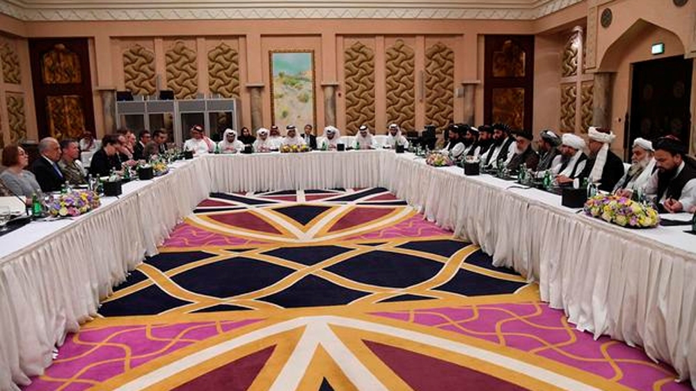 The Taliban are meeting with US officials in Qatar for the latest round of peace talks [Qatari Foreign Ministry Handout via Reuters]