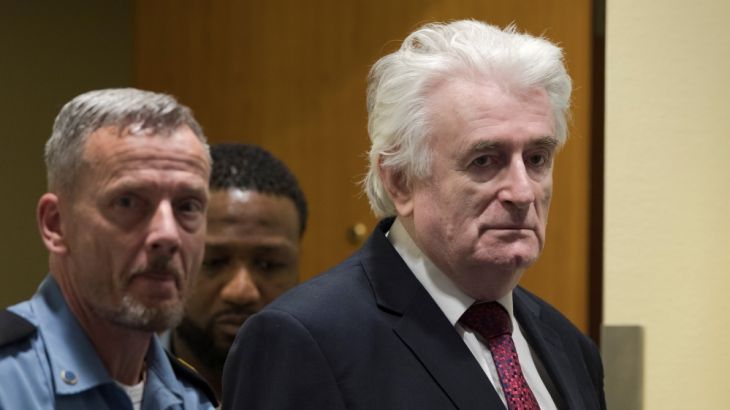 Former Bosnian Serb leader Karadzic appears before the Appeals Chamber of the International Residual Mechanism for Criminal Tribunals ("Mechanism") ruling on a appeal of his 40 year sentence for war c