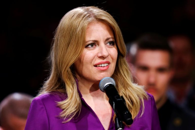 Slovakia''s presidential candidate Zuzana Caputova speaks after winning the presidential election, at her party''s headquarters in Bratislava