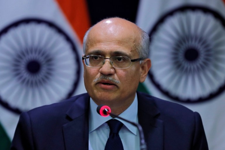India''s Foreign Secretary Vijay Gokhale speaks during a media briefing in New Delhi