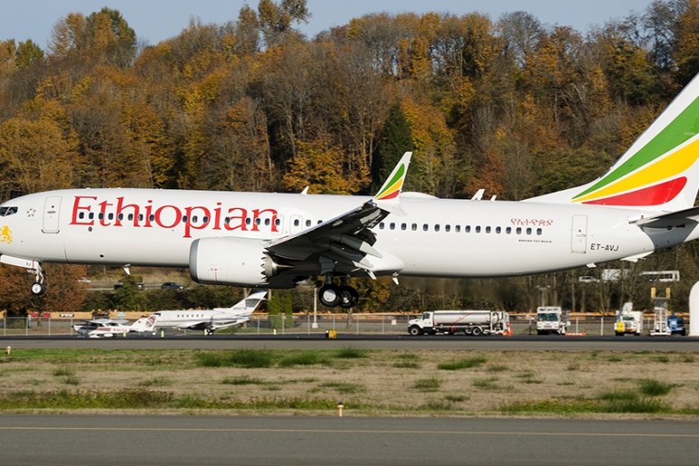 the actual Ethiopian Airlines Boeing 737 - Max 8 plane, that crashed Sunday March 10, 2019
