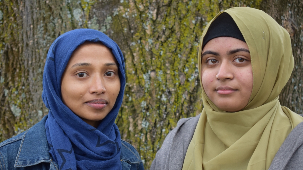 Farhana Akhter and Nusrat Alam say they have been informed by authorities that their aunt, Husna Ahmed, was killed in Friday's attack [David Child/Al Jazeera]