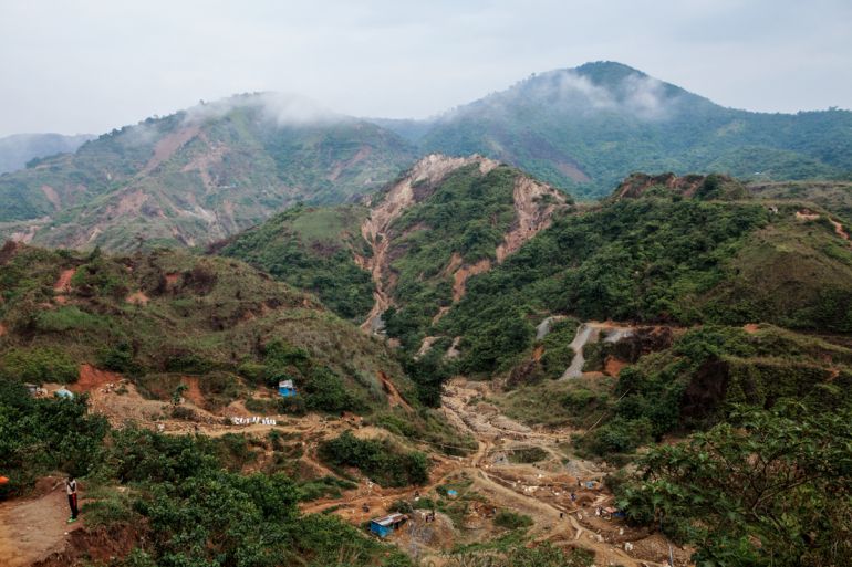 View of the mining site of Kamituga, a mining town 180km from South Kivu capital Bukavu. Since the liberalisation of the mining exploitation pursued by former President Mobutu in 1982 and, most import