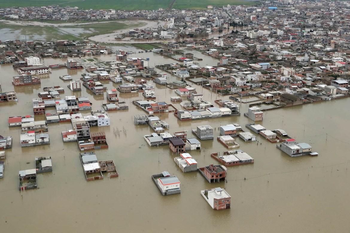A handout photo made available by the presidential office shows flood effected cities and villages in Golesetan province, Iran, 27 March 2019. According to reports, the Iranian government issued flood