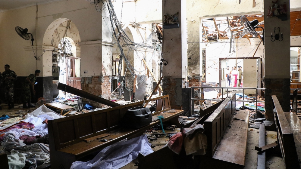 The first blast was reported at St Anthony's Shrine, an historic Roman Catholic church in Colombo [Ishara S Kodikara/AFP] 