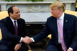 Trump meets Egyptian President Abdel Fattah al-Sisi at the White House in Washington