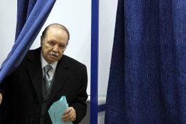 Algeria''s President Abdelaziz Bouteflika comes out from a polling booth before casting his vote at a polling station in Algiers, Algeria, 29 November 2012 (reissued 02 April 2019). According to offic