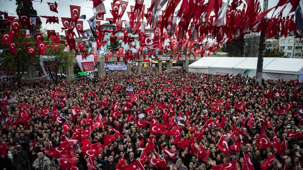 CHP supporters have called for the mayoral mandate to be given to their candidate [Yasin Akgul/AFP]