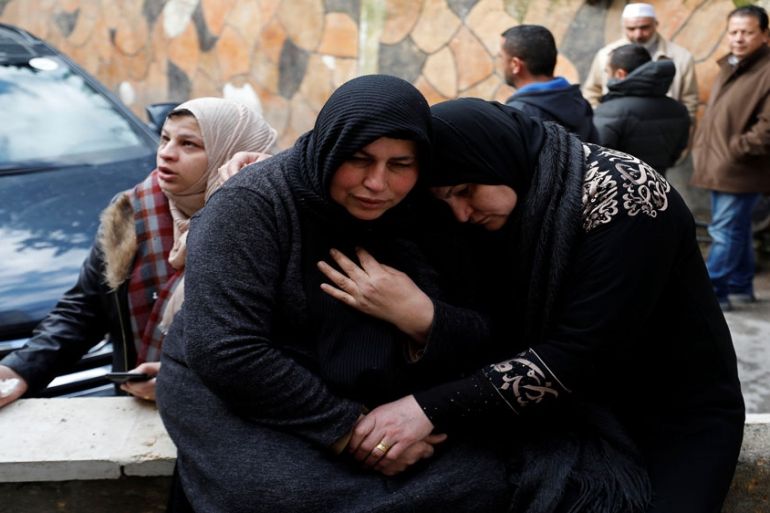 The mother of Palestinian Mohamad Edwan, who was killed during an Israeli raid, reacts at a hospital in Ramallah, in the Israeli-occupied West Bank April 2, 2019. REUTERS/Mohamad Torokman