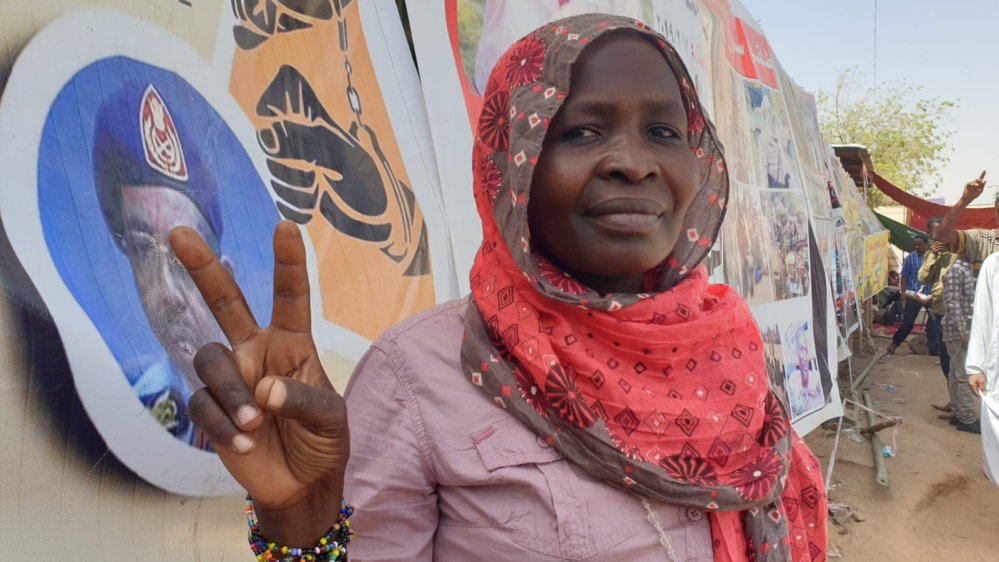 Halima Ishaq, 34, is a teacher and an activist from Sudan's troubled Darfur region [Hamza Mohamed/Al Jazeera]