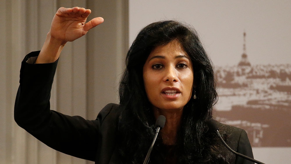 Gita Gopinath is the first woman to lead the IMF's research department in its seven-decade history [File: Charles Platiau/Reuters]