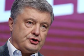 Candidate Poroshenko visits his campaign headquarters following Ukraine''s presidential election in Kiev