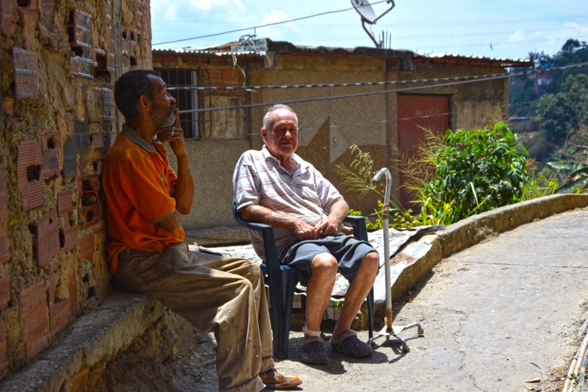 Julio,65, says he is sick and has spent around 16-18 days without water.”I always come here to find my water, I am sick, but if it doesn’t reach my house, I need to find a way of getting it” [Elizabet