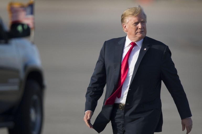 President Trump Arrives In West Palm Beach For Easter Weekend At Mar-a-Lago