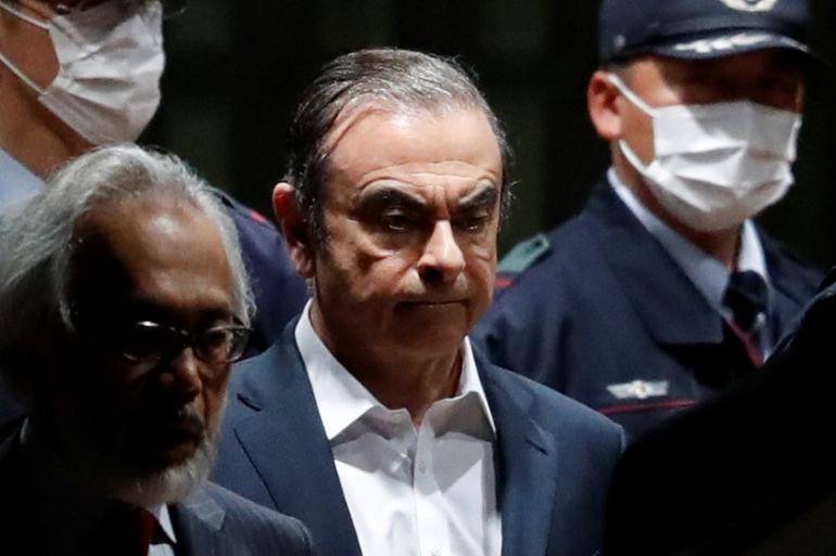 Former Nissan Motor Chariman Carlos Ghosn leaves the Tokyo Detention House in Tokyo, Japan April 25, 2019. REUTERS/Issei Kato