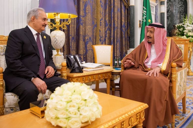 Saudi Arabia''s King Salman bin Abdulaziz meets with Libyan military commander Khalifa Haftar in Riyadh