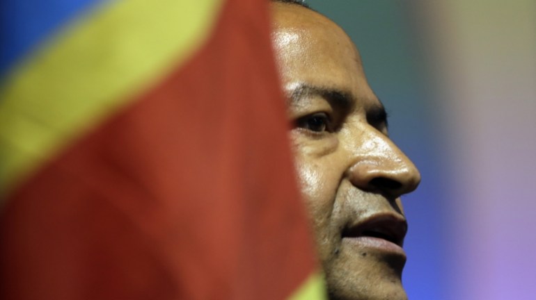 Congolese opposition leader, Moise Katumbi speaks to delegates at a three-day forum in South Africa