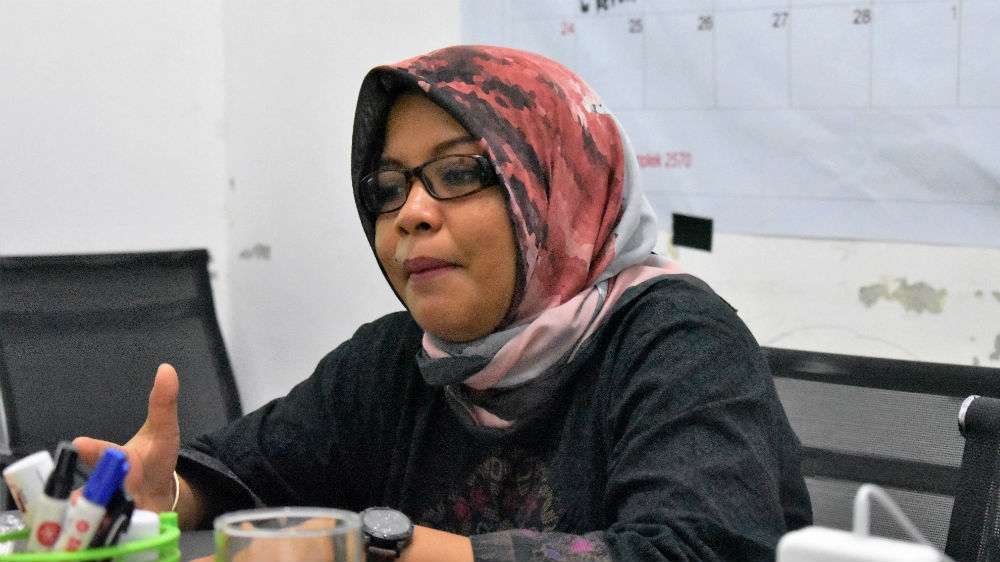 Evi Zain, deputy head of the Commission of Truth and Reconciliation in the Indonesian province of Aceh [Raymondo/Al Jazeera]