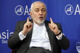 Iran''s Foreign Minister Mohammad Javad Zarif speaks at the Asia Society in New York, Wednesday, April 24, 2019