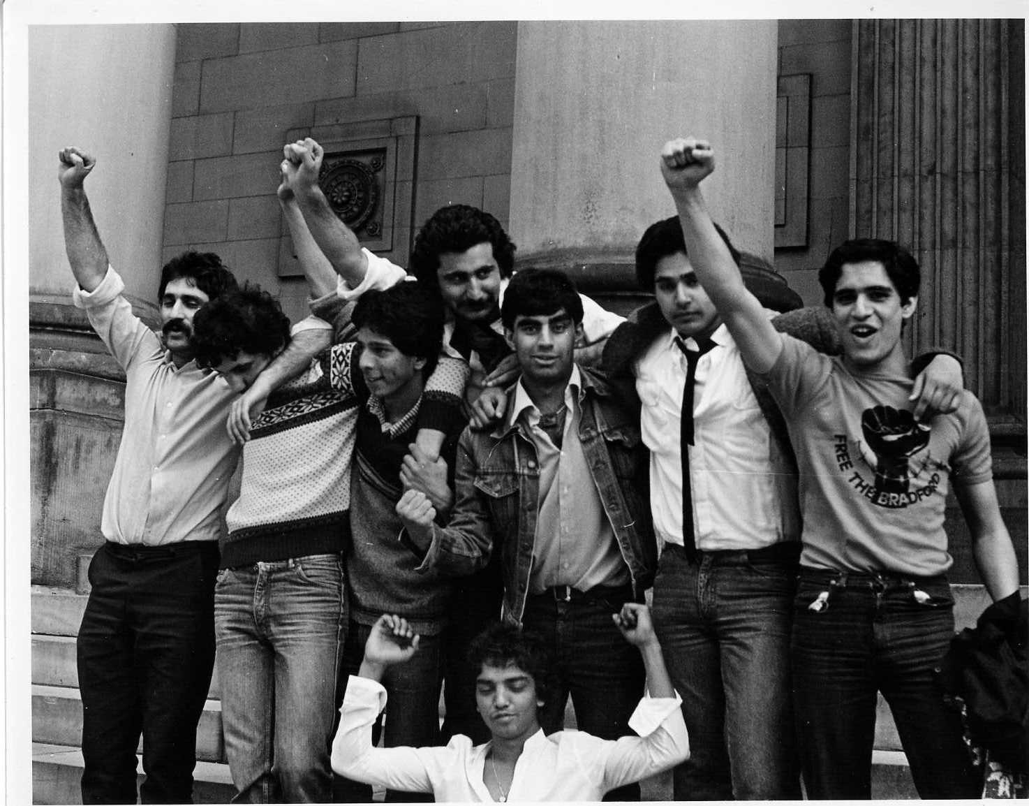 
The 'Bradford 12' defendants after their acquittal during the landmark 1981 case that enshrined self-defence into English law [Courtesy:Ruth Bundey/www.tandana.org]
