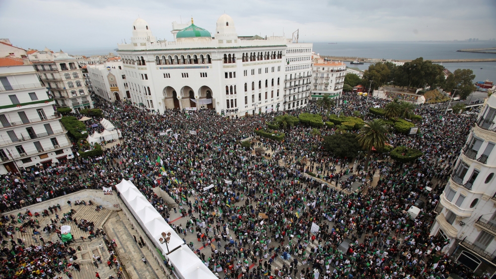 Demonstrators took to the streets across Algeria on Friday [Ramzi Boudina/Reuters]