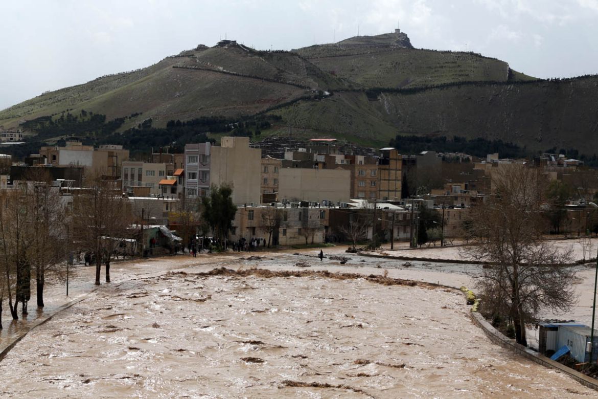 General view of flood as hit the city of Khorramabad, Lorestan Province, western Iran, 01 April 2019 (issued 02 April 2019). At least 45 people have died in the past two weeks after heavy rains, with
