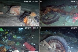 New Zealand litter accumulations observed within channels in the Messina Strait