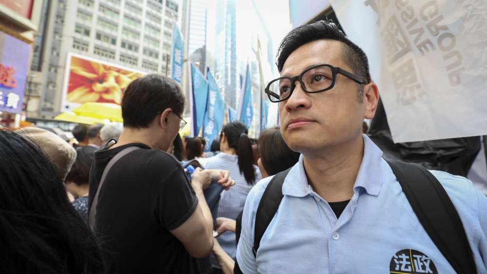 Human rights lawyer Chris Ng says 'freedom of expression' continues to decline in Hong Kong [James Wendlinger/Al Jazeera]