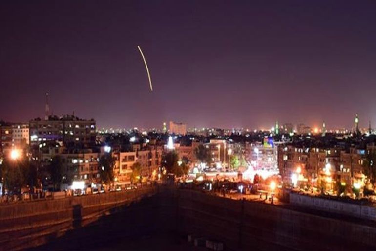 File photo from SANA of Israeli missile