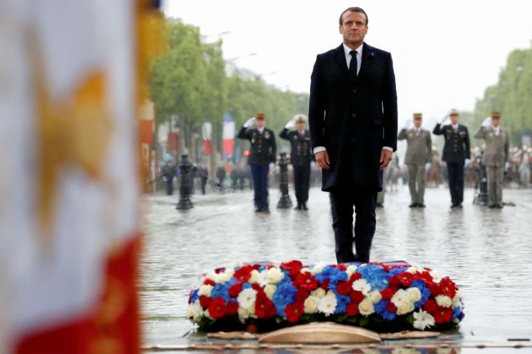 Macron lays wreath AFP